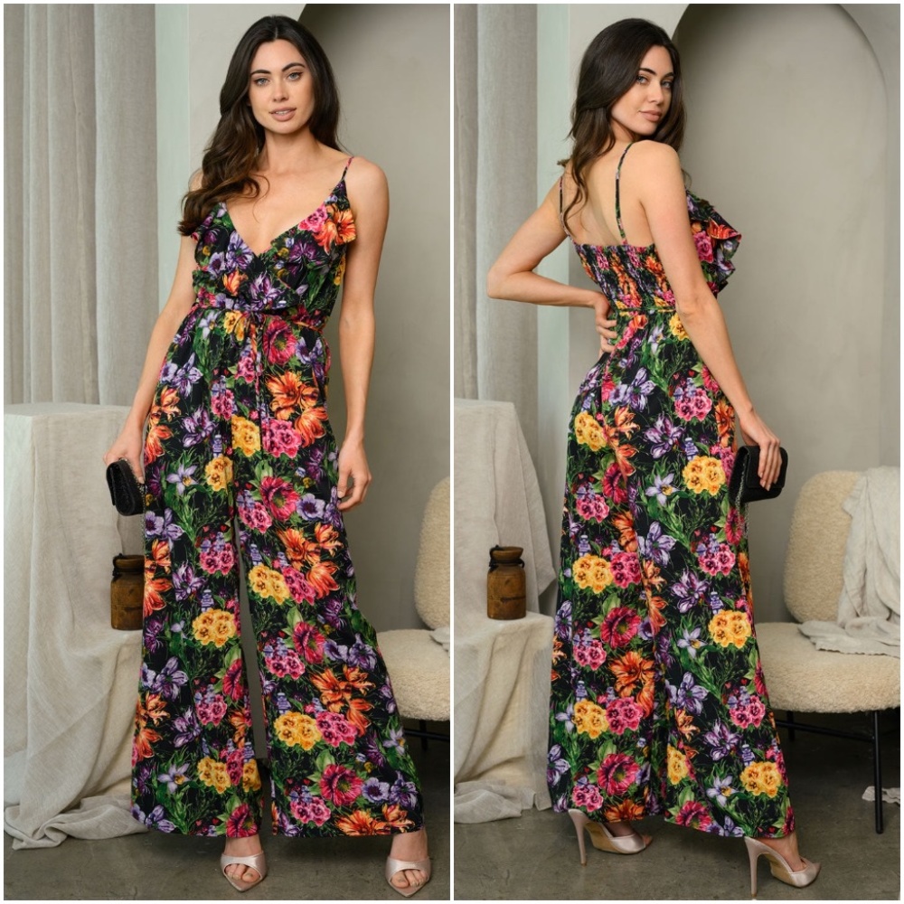 Black Floral Jumpsuit